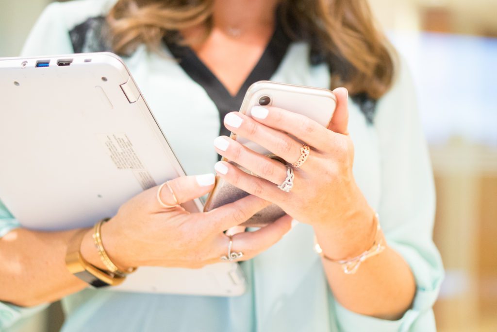 Woman doing Social media