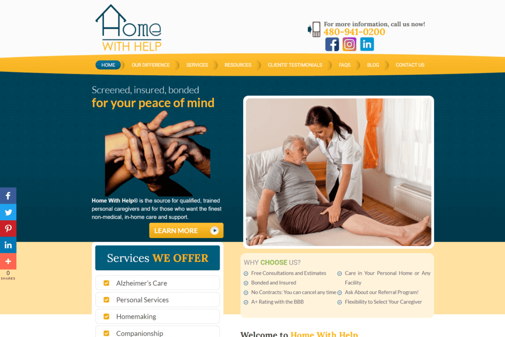 home with help website refresh