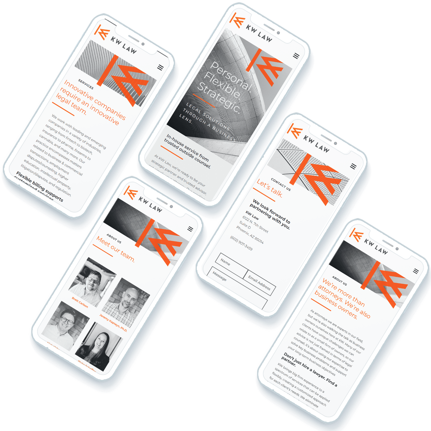 KW Law website on mobile